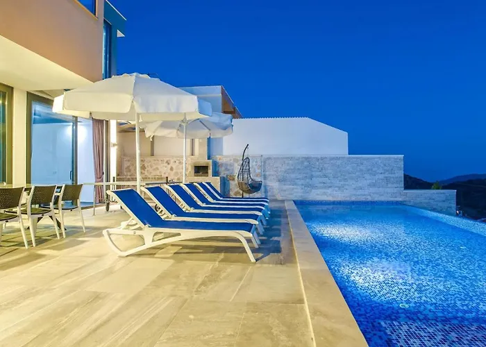 3 Bedroom Seaview Luxury - Heated Indoor Pool Villa Kalkan